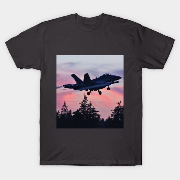 F/A-18 At Dusk T-Shirt by acefox1